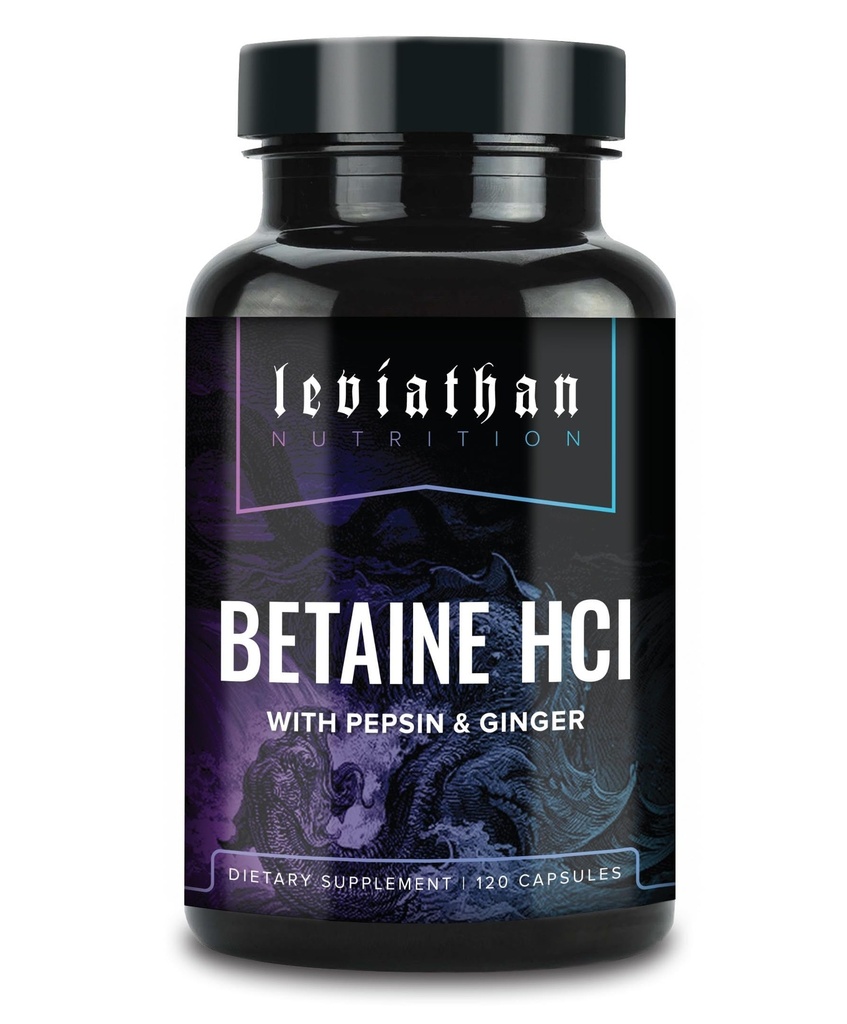 Leviathan Betaine HCI dengan Pepsin & Ginger - Digeptical Enzymes Suplement for Ditraffic Aid & Duption
