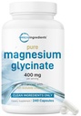 Mikro Ingredium Magnesium Glycinate 400mg Per Serving, 240 Capsules 124; Sistim Mampu, 100% Dilaporkan, Absorpsi Tinggi 124; Otot Sehat, Bones, & Mood Dukungan Support Suplemen 124; Non-GMO