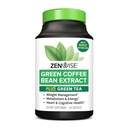 Zenwise Health EGCG Green Tea Extract Capsules with Coffee Bean Extract - 50% EGG + 98% Polyphenol Tambahan - Pil Teh Hijau untuk Skin and Heart Dukung + Brain Health and Memory Boost - 60 Count