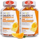 Calcium Magnesium Zinc Gummies for Adult: 1200mg Calcium Citrate with Vitamin D3 K3 - Natural Organic Sugar Free High Absorpsi Supplemen Perempuan Pria (120Count)