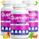 (3 Pack) Quercetin Gummies oleh BioVitalica - Quercetin dengan Bromelain Vitamin C dan Zinc & Elderberry + Vitamin D3- 5 dalam 1 Imune Support - Zinc Quercetin 750 mg untuk Anak-anak dan Dewasa