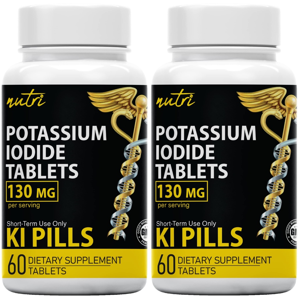 Nature 's Fusion Potasium Iodide Tablet 130 mg (Paket 2) - (120 Tablet) EXP 10 / 2032 - Ki Pills - Yoduro de potasio