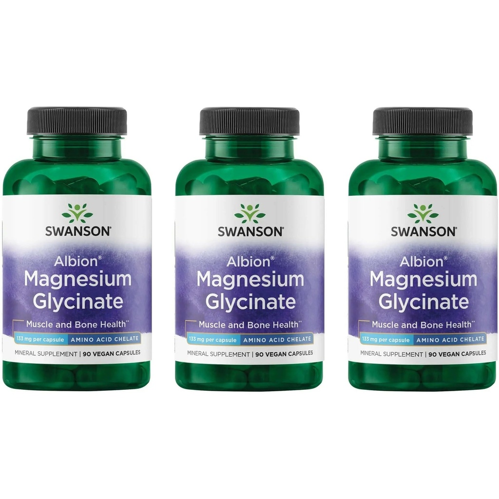 Swanson Cheleated Magnesium 133 Miligram 90 Capsules (3 Pack)