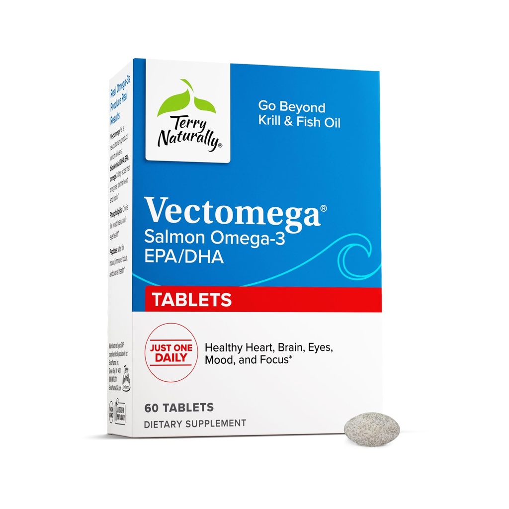 Terry Alamiah Vectomega - Tambahan dengan EPA & DHA - Omega-3 Tablet untuk Dukungan Kesehatan Otak & Hati - Suplemen Nutrisi & Peptides - 60 Tablet