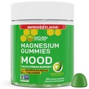 Mood Magnesium Gummies - 200mg Magnesium Citrate & 125mg Sensoril Ashwagandha Gummies - dengan L Theanine untuk Tenang & Stress Dukungan - Mag Citrate dan Ashwagandha Supplemen - 30 Green Apple Chewables