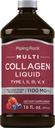Piping Rock Liquid Collagen 16 fl oz 124; 11100mg 124; Fruit Flavor 124; Multi Collagen Peptides 124; dengan Vitamin C 124; Non-GMO, Gluten Free Supplemen