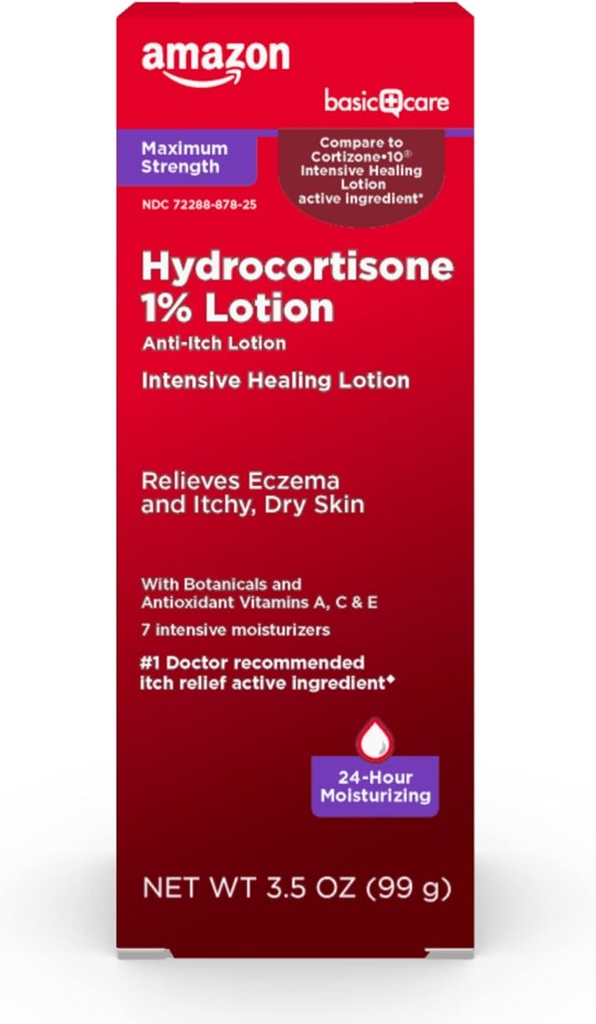Kepedulian Maksimal 1% Lotion Hydrocortisone Anti- Itch untuk Eczema, 3.5 ons (Paket 1)