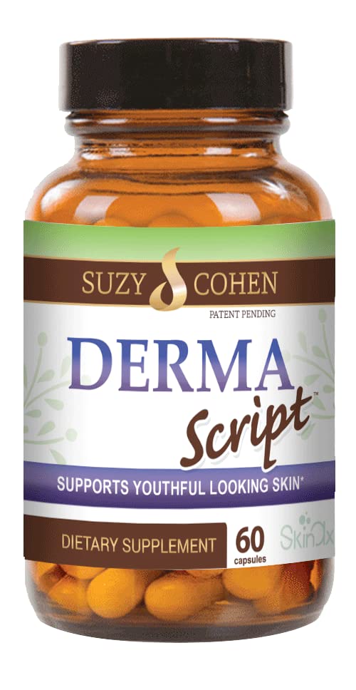 Skrip Essentials DermaScript Clear Skin Probiotic- Skin Care Routine Suplement - Biotin Face Supplemnt - Fights Acne, Dryness, Irritation and Rashes (60 Capsules)