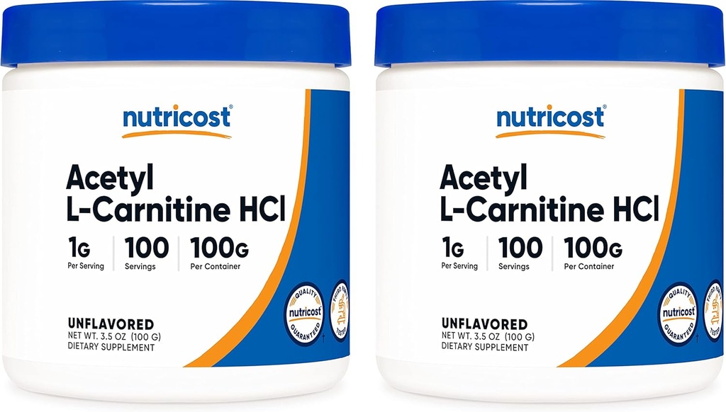100 Serving Per Serving - Pure Acetyl L- Carnitine Powder - Non GMO, Gluten Free