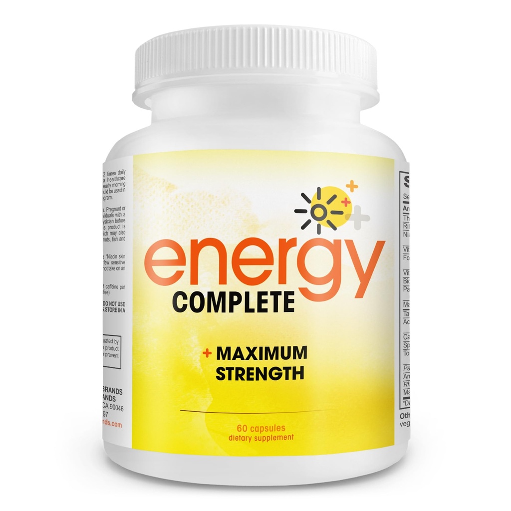 Energi Lengkap - 18- 1 Vegan Energi dan Suplemen Fokus - Vegan Caffeine pil (60 Daily Capsules)