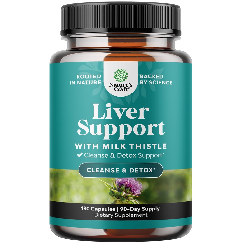 Liver Cleanse Detox & Repair 180 Capsules - Herbal Liver Dukung Dukungan Thistle Milk Thistle - Suite Thistle Suplemen Susu Silymarin dengan Root Dandelion, Choline, Beetroot & Artichoke Ektract