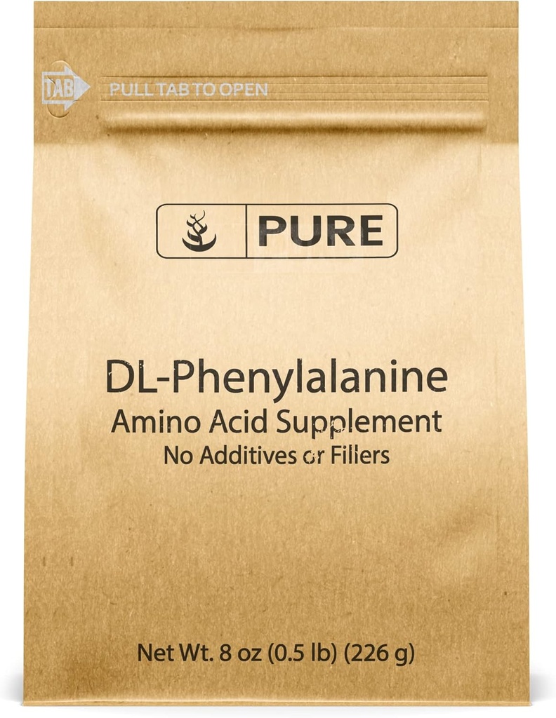 Murni Ingrediasi DL- Phenylalanine Powder (8 oz) Selalu Pure, Tak Ada Pengisian atau Addlicity