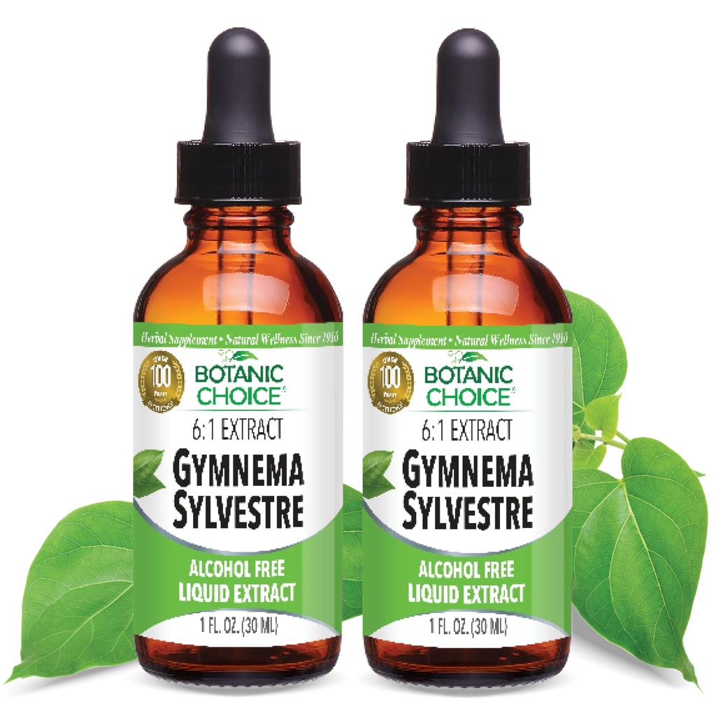 Botanic Choice: Ekstrak Limid Sylmestre Gymnema - Alkohol & Gluten Free, Non-GMO, 1oz 2 Pack