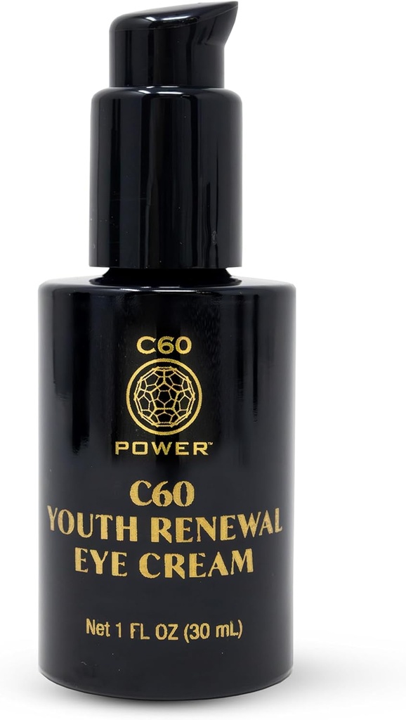 C60 Power Youth Renewal Eye Cream - Eye Cream for Wrinkles & Puri & Puri & Pure Skundles, Anti Aging Skin Care for Women & Men, With 99,99% Pure Sublimamed C60, Copper Peptides, & High- Quality Ingrediles - 1 fl oz