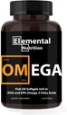 Omega-3 dari Oil Ikan - 60 Softgeels Nilai Botol Eicosapentaenoic (EPA) & Docohecenoic Acid (DHA) dalam Black Grip Jar