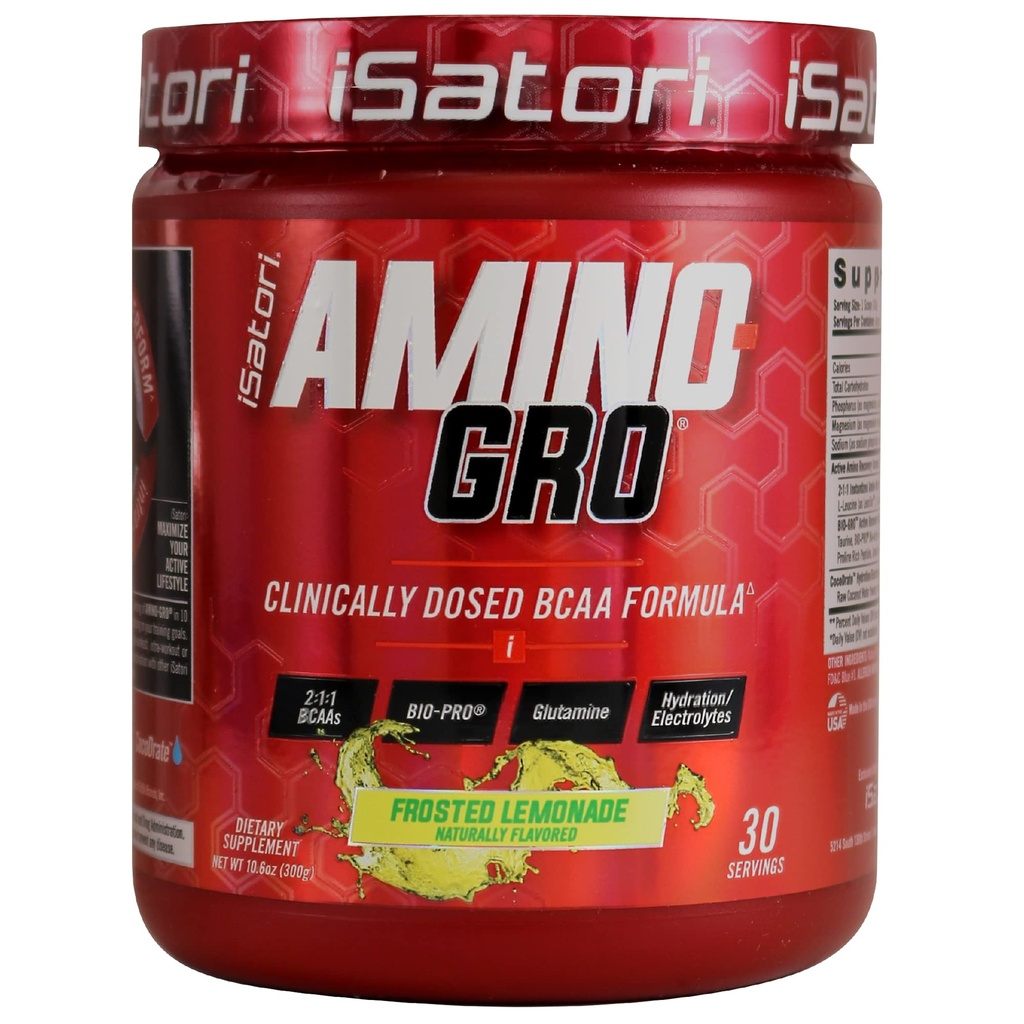 iSatori Amino- GRA Bio-Active Peptides for Muscle Growth & Post Workout Recovery, Frosted Lemonade (30 Hamba)