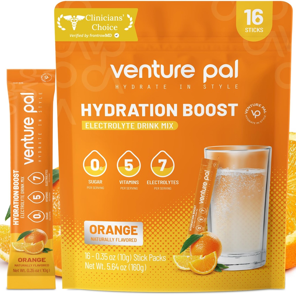 Venture Pal Sugar Free Beat Electrolyte Pawder - Liquid Daily IV Drink for Rapid Hidration & Party Recovery 124; 5 Vitamins & 7 Electrolytes 124; Keto Friendly 124; Non-GMO 124; Sertifikasi Vegan 124; 16 Sticks