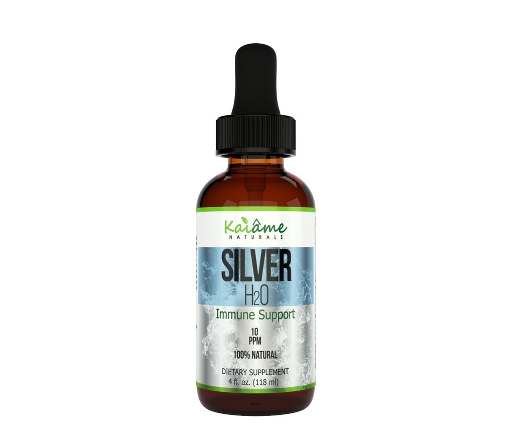 Kaiame Colloidal Silver, Ionic Silver Solution, 10 PPM, Large 4 oz Dropper di Glass Bottle, Natural Ammune Supplemen, Aman untuk Dewasa, Anak-anak, dan Pets