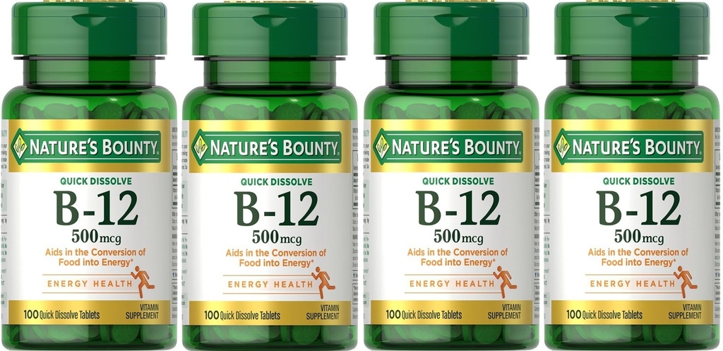 Nature 's Bounty Vitamin B-12 500 mcg, 100 ea (Paket 4)