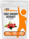 BulkSuplements.com Tart Cherry Extract Powder - Tat Cherry Suplemen, Herbal Suplemen - Antioksidant Sumber, Gluten Bebas, 500mg per Serving, 500g (1,1 Ibs) (Paket 1)
