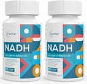 NADH 50mg + CoQ10 200mg + D- Ribose 150mg Suplemen, Enhance NAD + Tambahan untuk Energi, Fatigue, Reduced Nicotinamide Adenine Dinucleotide, 120 Veggie Capsules