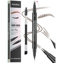 9708 2-Tip Double- Ended Eyebrow Pen, 2-in-1, dengan Eyebrow Brush. Waterproof and Sweat Providence, Precise Liquid Brow, 5 Shades, Long- Lasting (3 # Dark Brown)
