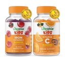 Lifeable Iron & Vitamin C Kids + Vitamin C Kids, Gummies Bundle - Great Tasting, Vitamin Suplemen, Gluten Free, GMO Bebas, Gummy Chewable