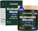 Tambahan NAD + Baru - Resveratrol, Lipomal Nicotinamide Riboside, Quercetin Suplemen NAD Tinggi untuk Energi, Fokus - 80 Cacah, 900mg