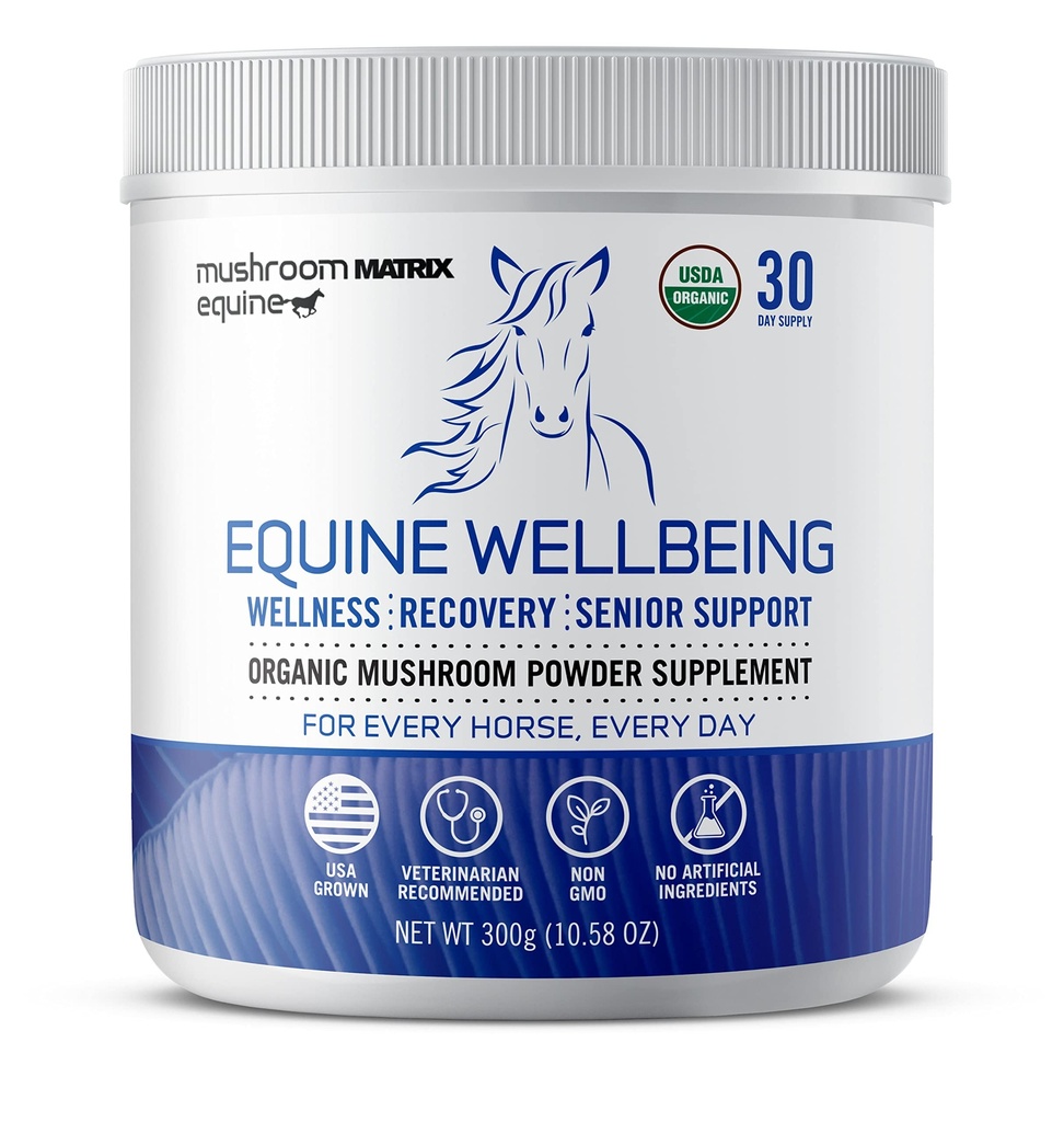 Om Mushroom Matrix - Equine 124; Wellsing Gibser124; USA Grown Human- Grams Organic Moshroom Menunjukan Suplemen Kuda Aman 124; Wellness, & Senior Dukung 124; 300 Grams, 10.5 oz