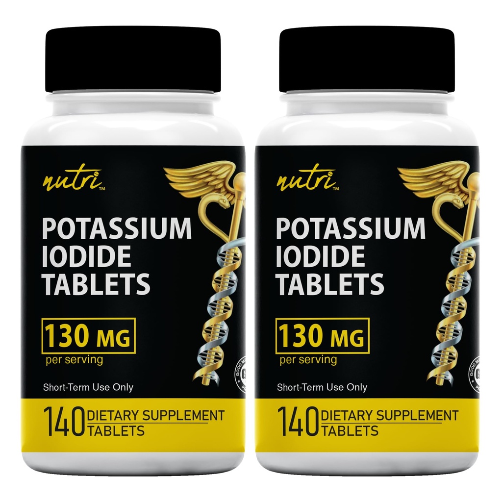 Potasium Iodide Tablet (Kemasan 2) 130mg - 280 Tablet EXP 10 / 2032 - YODO Naciente - KI Pil - Yoduro de Potasio - Nutri Suplemen