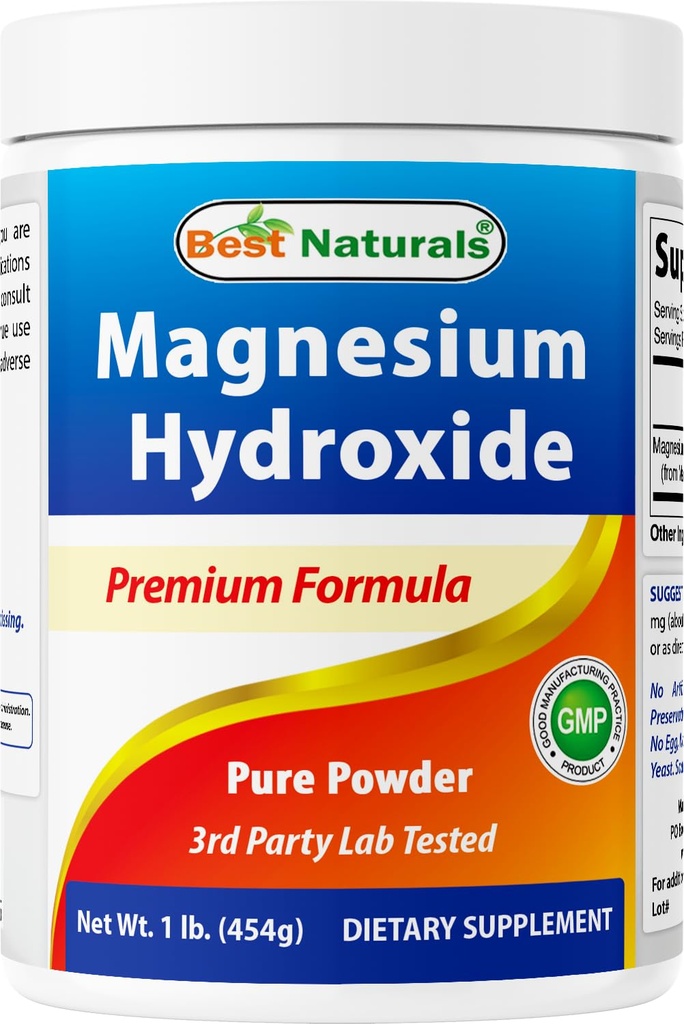 Powder Magnesium Hydroxide terbaik - 380mg Elemental Magnesium per Serving - 454 Servings per Cotainer - 1 Pound