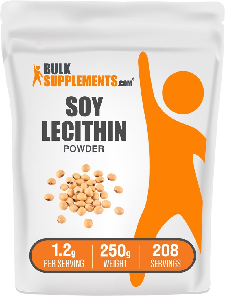 BulkSuplements.com Soy Leethin Powder - Lecithin Suplement, Nutronation Grade - Gluten Free, 1.2g per Serving, 250g (8.8 oz) (Paket 1)