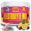 Electrolyte Mix = 124; Sugar- Free Hydration Powder dengan 72 + Trace Mineteral 124; No Sugar, Fast-Dissoltes Powder Pawkers 12.4; Cherry Lemonade, 90 Servings