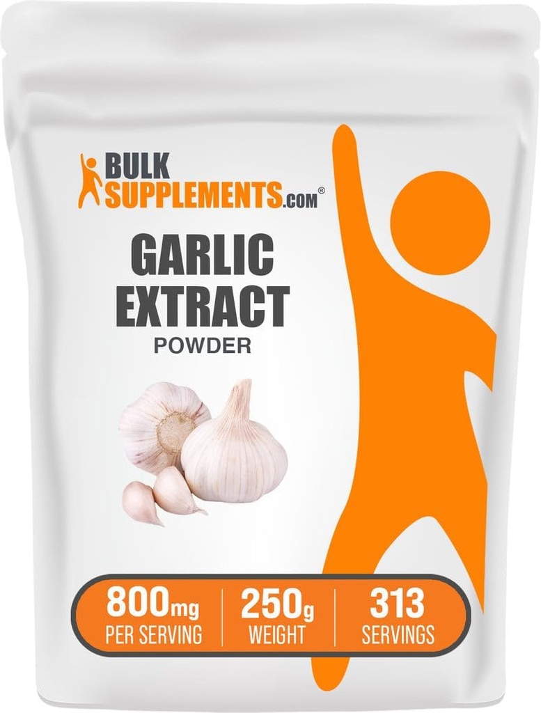BulkSuplements.com Extract Powder - Bawang putih, Herbal Suplemen, Allium Sativum - Herbal & Gluten Bebas, 800mg per Serving, 250g (8.8 oz) (Paket 1)