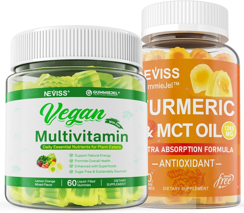 Gumi Turmeric Organik 10000mg dengan Vegan Multivitamin untuk Pria Perempuan