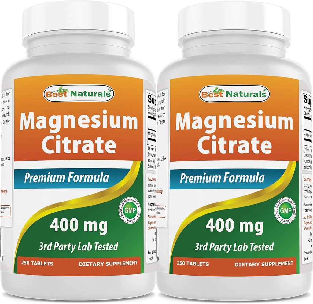 Terbaik Magnesium Citrate (Citrato de Magnesio) 400mg 250 Tablet (400 mg Magnesium per 2 tablet) (2)