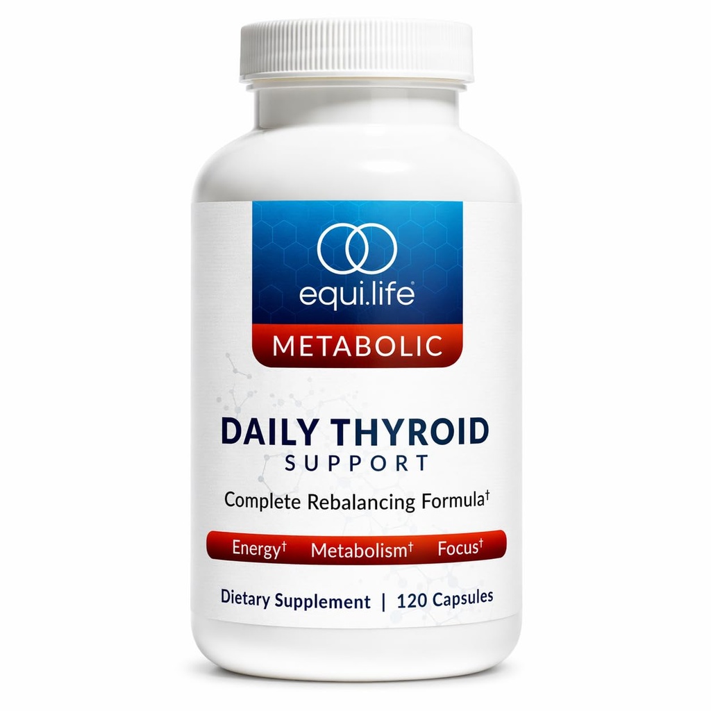 Equilife Thyroid Dukung, Vitamin and Minimins Acids Formula, Overall Wellness Dukungan, Gluten Free, 120 Capsules