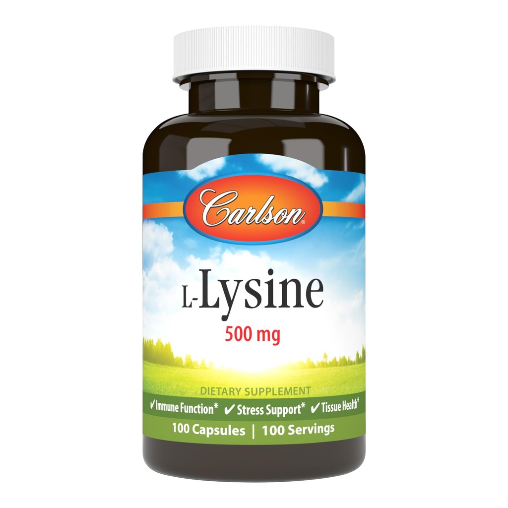Carlson Labs L- Lysine, 500mg, 100 Kapsul