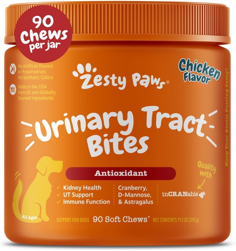 Zesty Paws Cranberry Supplement for Dogs - Bladder Control for Dogs