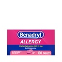Benadryl Ultratabs Allergy Medicine, 25 mg Diphenhydramine HCI Antihistamin Tablet For Cold & Allergy Relief of Sympities Like Sneezing, Runny Nose, Itchy Eyes & Throat, Hay Fever, 100 Count Tablet