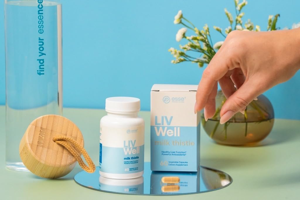 Suplemen Thistle Milk Vegan dengan Ekstrak Sesame dan Artichoke - Advanced HPLC Teruji untuk kemurnian - 80% Sulymarin Thistle for Liver Cleanse Detox & Repair Plus Healthy Skin Dupport, 60 Capsules