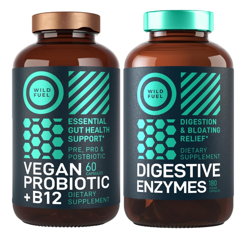 Enzymes Digetical dengan Propoletik, Prebiotik dan Vegan Probiotic Plus B12 Enhanced Digetical dan Gut Health Bundle