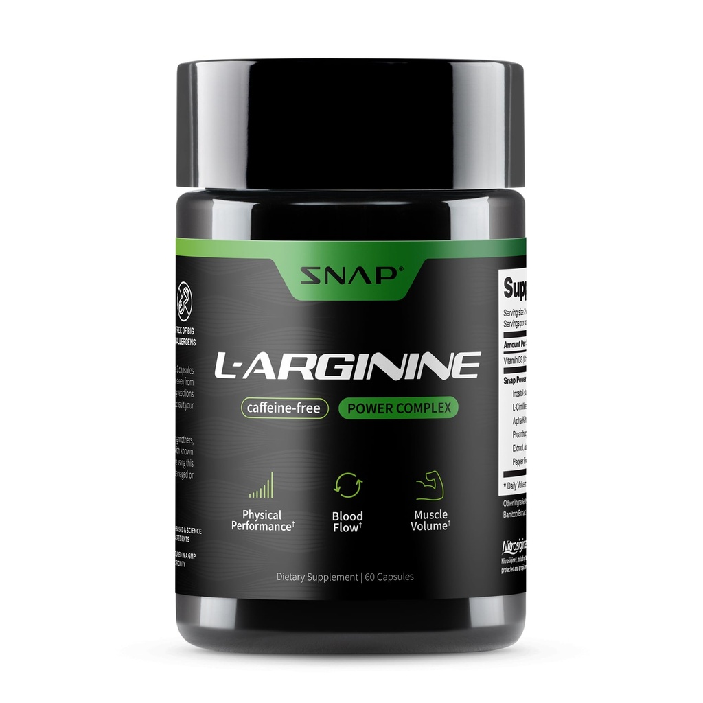 Suplemen Saraf L Arginine Capsules - Mendukung Energi Alam, Meningkatkan Aliran Darah & Penyangga Otot dan Kesehatan Kardio, 60 Kapsul Vegetarian (30 Pelayanan, Persediaan 1 Bulan)