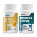 Vitamin D3 K2 dengan MCT Oil 90 Softgels & Magnesium Breakthrough Complex Suplement Hoble 124; Bone, Heart, Muscle & Gugup System Support - Non-GMO