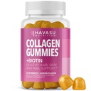 Collagen Gummies for Women and Men with 2500mcg Biotin, Zinc, Vitamin C & E - Hydrolyzed Collagen Gummies for Hair, Skin & Nail Dukung - Biotin and Collagen Gummies - Lemon Flavor - 30 Servis