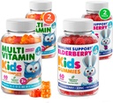 DR. MORITZ Elderberry Gummies for Kids (60 Count 2 Pack) dan Anak Multivitamin Gummies Bundle (60 Count, 2 Pack) - untuk Imune Dukungan Anak-anak dan Overall Health