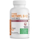 Bronson Metil B12 5000 mcg Vitamin B12 Methylcobalamin Energy & Brain Dukung, 180 Lozenges