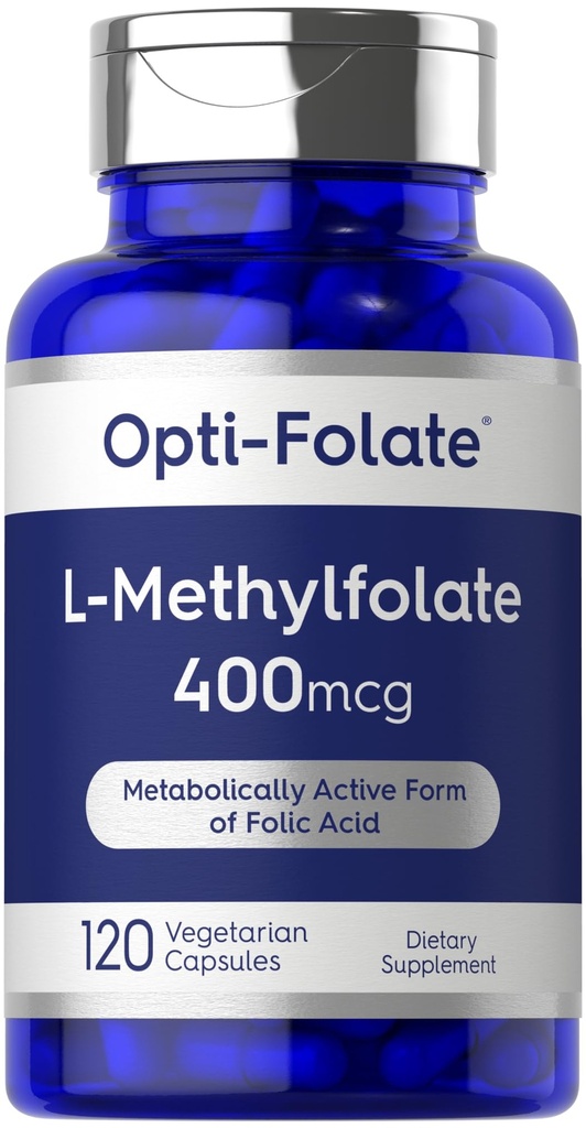 Carlyle L Methylfolat 400 mcg 124; 120 Vegetarian Capsules 124; Optimated and Methyl Foil Fale 124; Non-GMO & Gluten Free Suppplemen Atter- 124; oleh Optifically - Falate