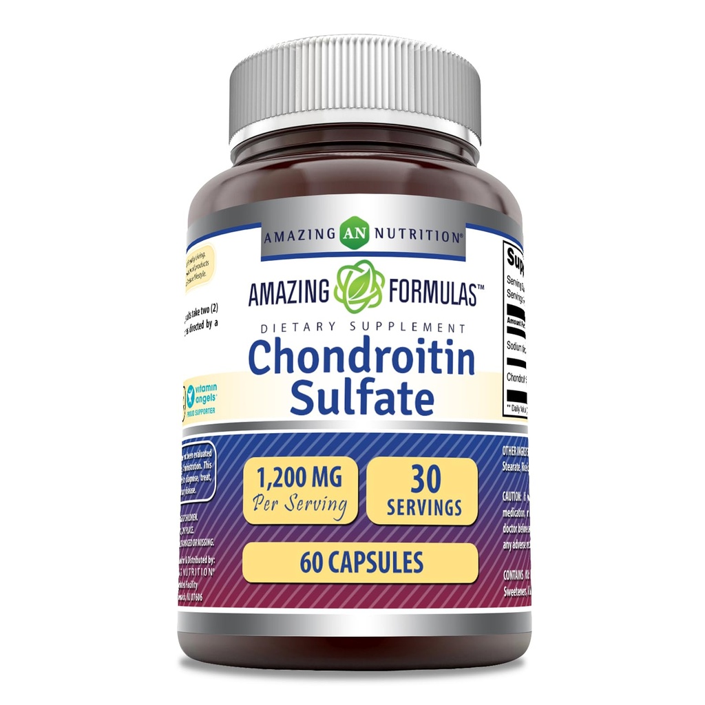 Luar biasa Formula Chondroitin Sulfate 1200 mg Per Serving Suplement 12.4; Capsules 124; Non-GMO 124; Gluten Free 124; Dibuat di USA (1 Pack, 60 Count)