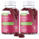 Viteey Beet Root Gummies with Magnesium & Vitamin C - Beetroot Suplemen Kesehatan Jantung, Tekanan Darah Dukungan - Vegan, Gluten- Free - 120 Count